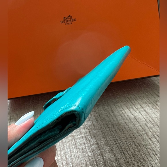 💥HOT  Pick🔥HERMES Bearn Taurillon Clemence Leather Long H Logo Bifold Wallet - Picture 5 of 17